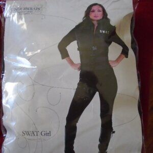 Women's SWAT Halloween Costume - Vest and Bodysuit - Small